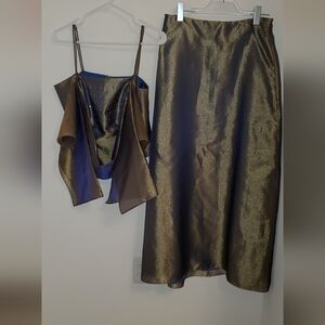 Vintage 90s Y2K 2 Piece Iridescent Prom Dress Size XL Fairycore Whimsy